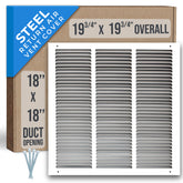 airgrilles 18" x 18" duct opening   steel return air grille for sidewall and ceiling hnd-flt-1rag-wh-18x18 752505984414 - 1